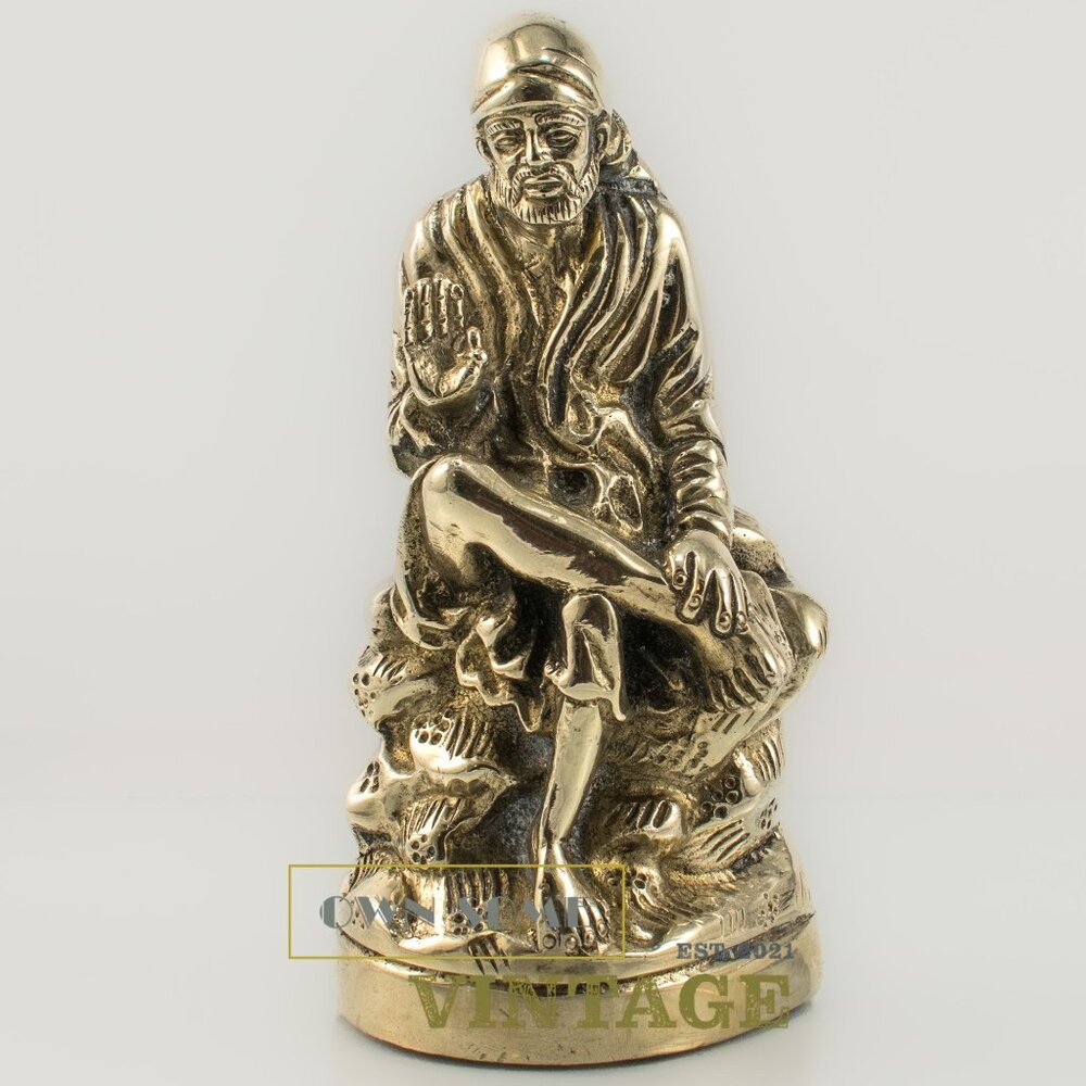 Brass | Sculpture | India Home Decor | Shirdi Sai Baba | Handmade Sculpture - Picture 10 of 10